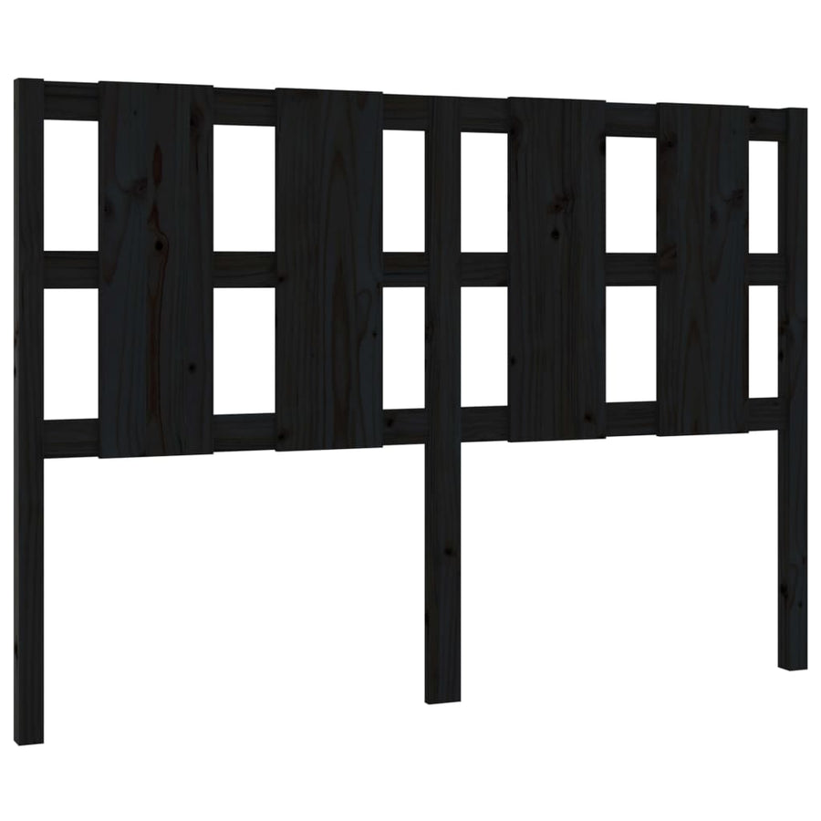 Hoofdbord 125,5X4X100 Cm Massief Grenenhout Zwart