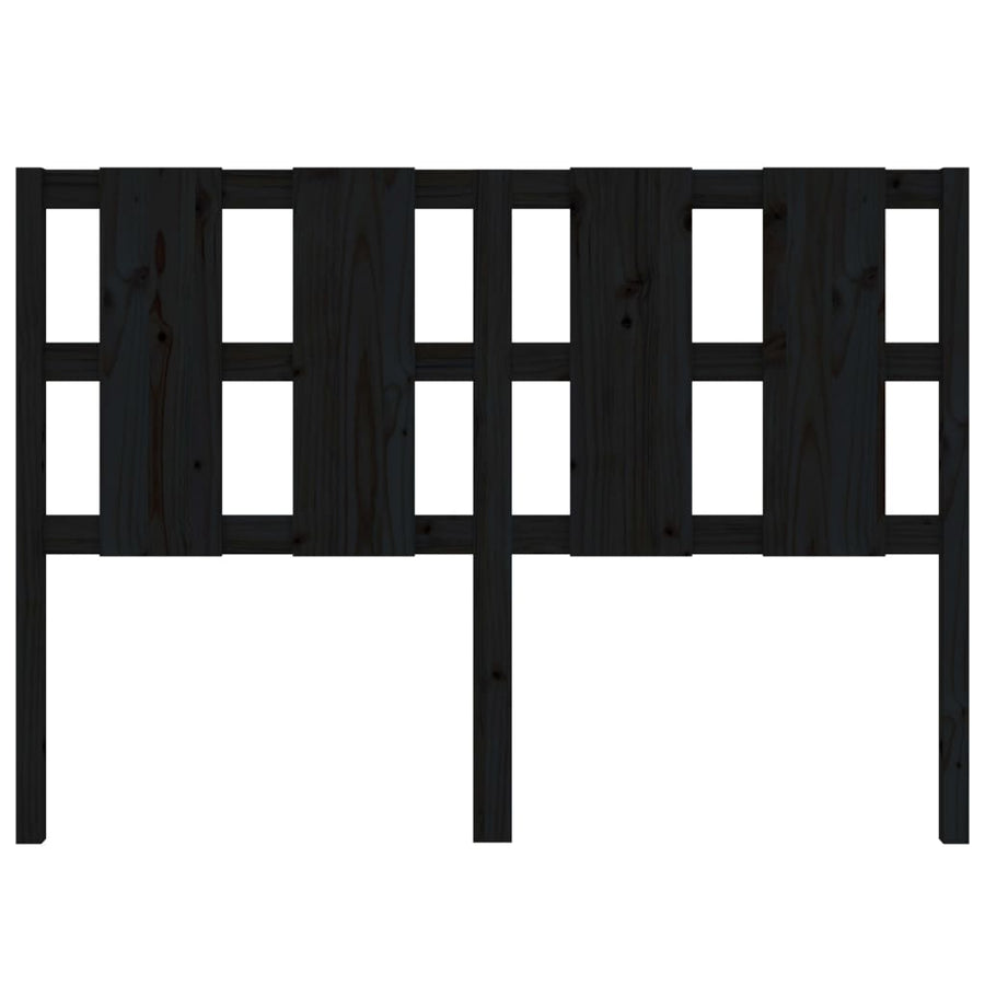 Hoofdbord 125,5X4X100 Cm Massief Grenenhout Zwart