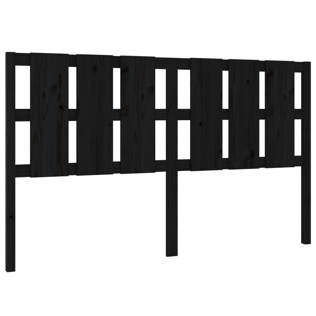 Hoofdbord 185,5X4X100 Cm Massief Grenenhout Zwart