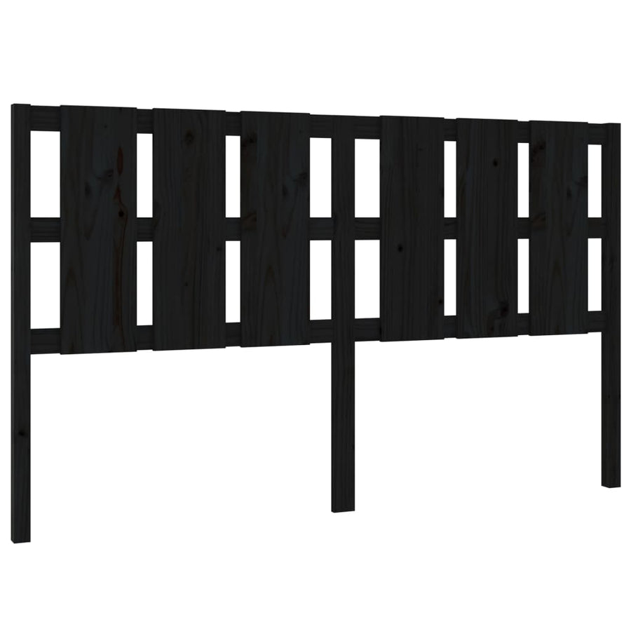 Hoofdbord 185,5X4X100 Cm Massief Grenenhout Zwart