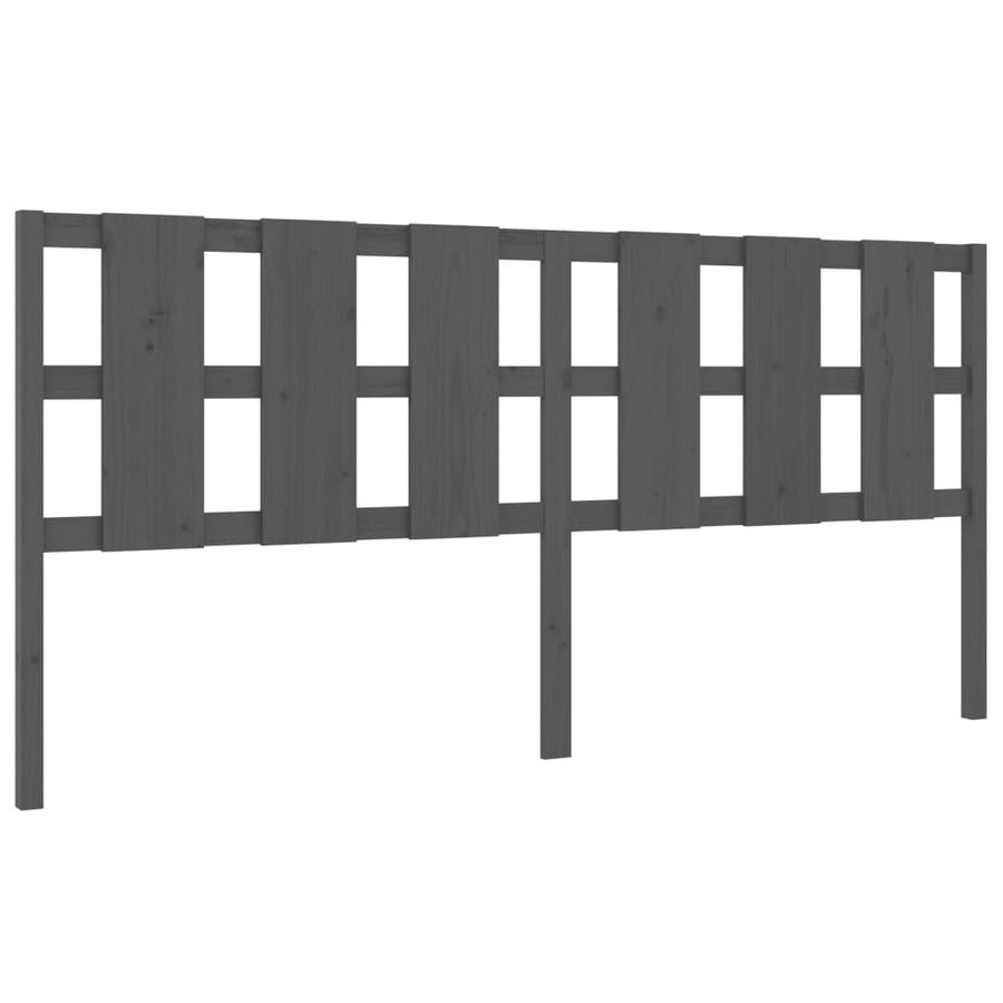 Hoofdbord 205,5X4X100 Cm Massief Grenenhout Grijs