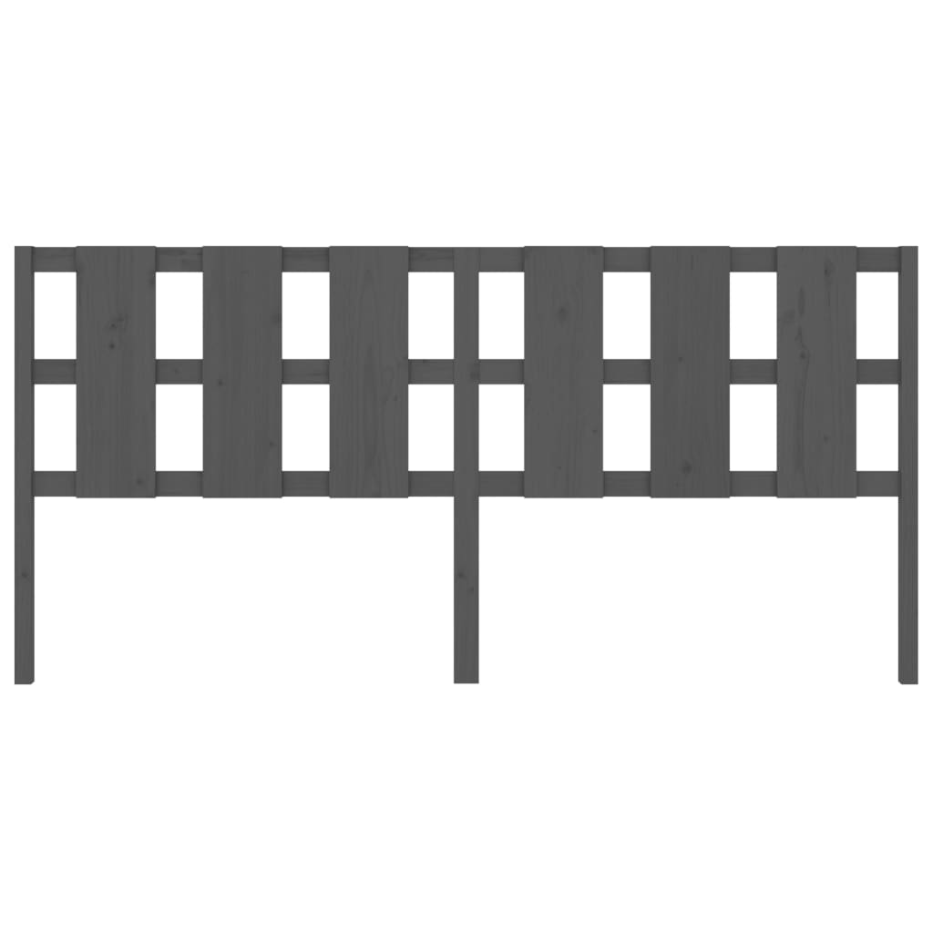Hoofdbord 205,5X4X100 Cm Massief Grenenhout Grijs