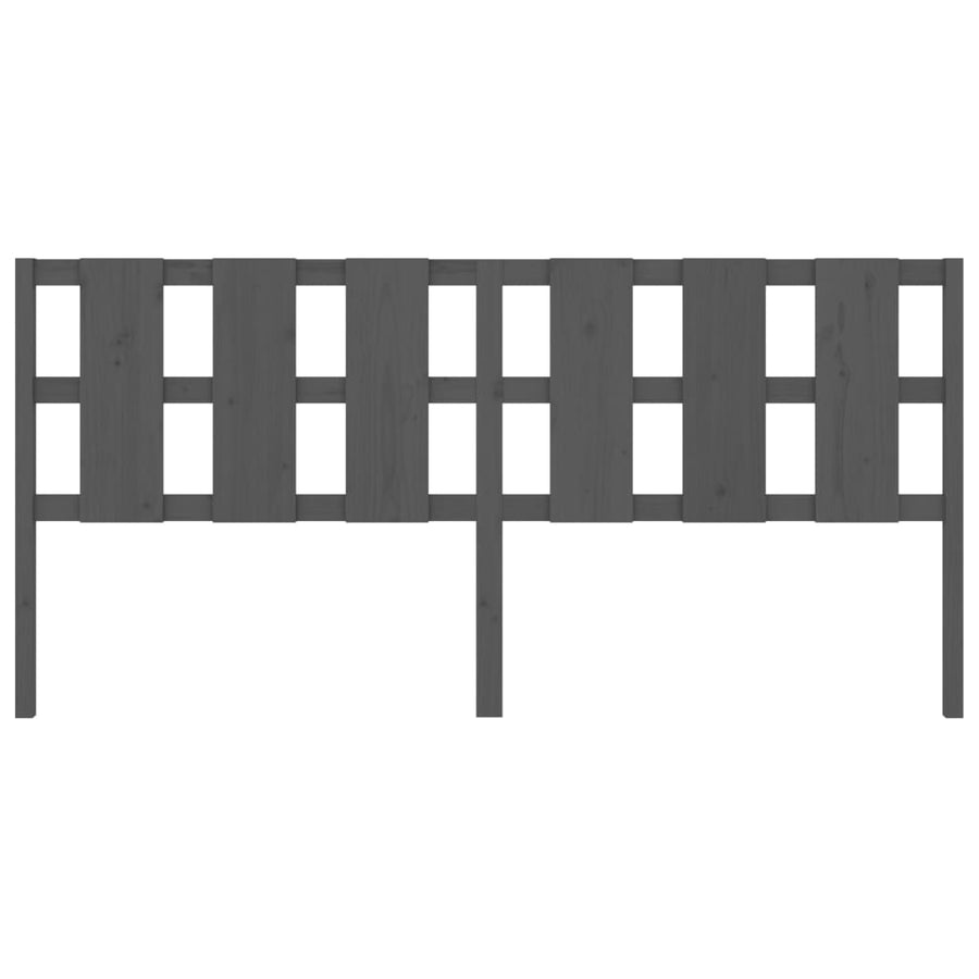 Hoofdbord 205,5X4X100 Cm Massief Grenenhout Grijs