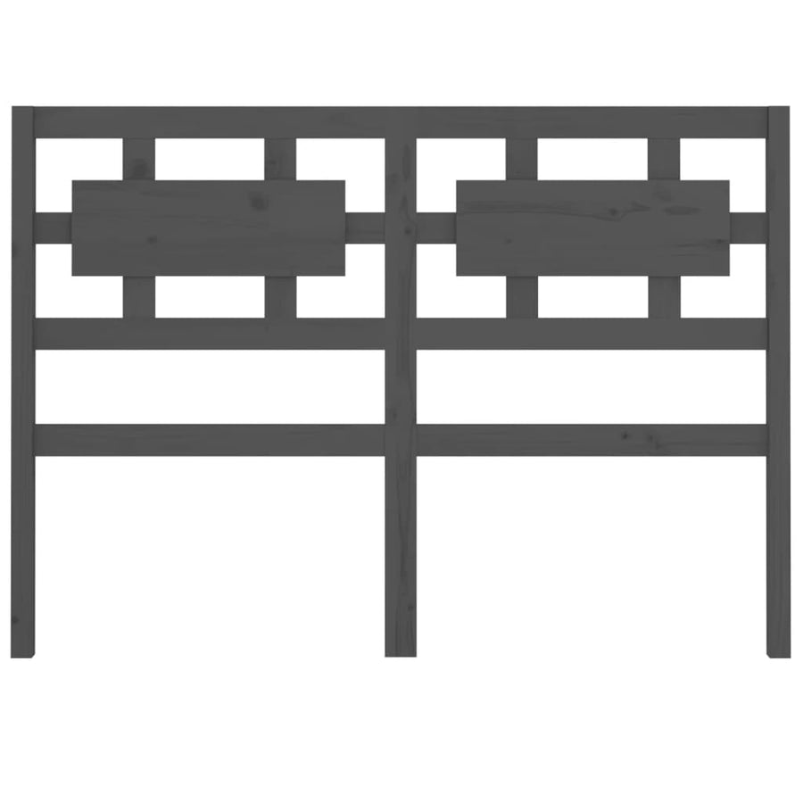 Hoofdbord 125,5X4X100 Cm Massief Grenenhout Grijs