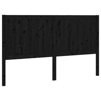 Hoofdbord 125,5X4X100 Cm Massief Grenenhout Zwart
