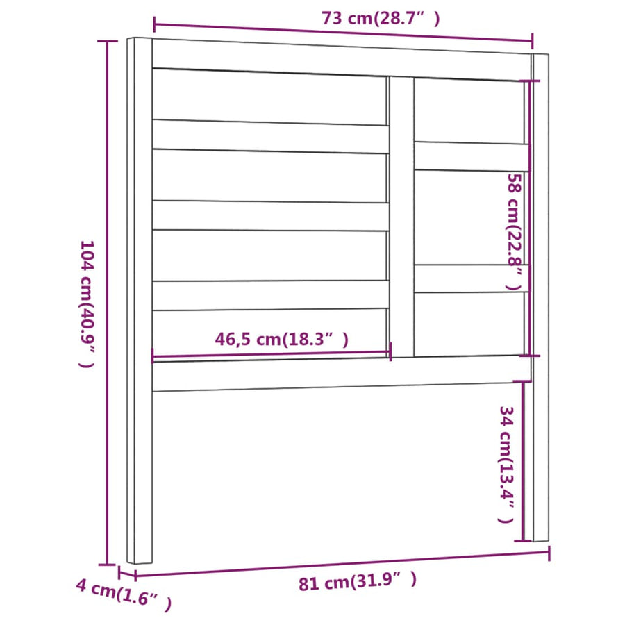 Hoofdbord 8X4X04 Cm Massief Grenenhout 81 x 104 cm Honingbruin