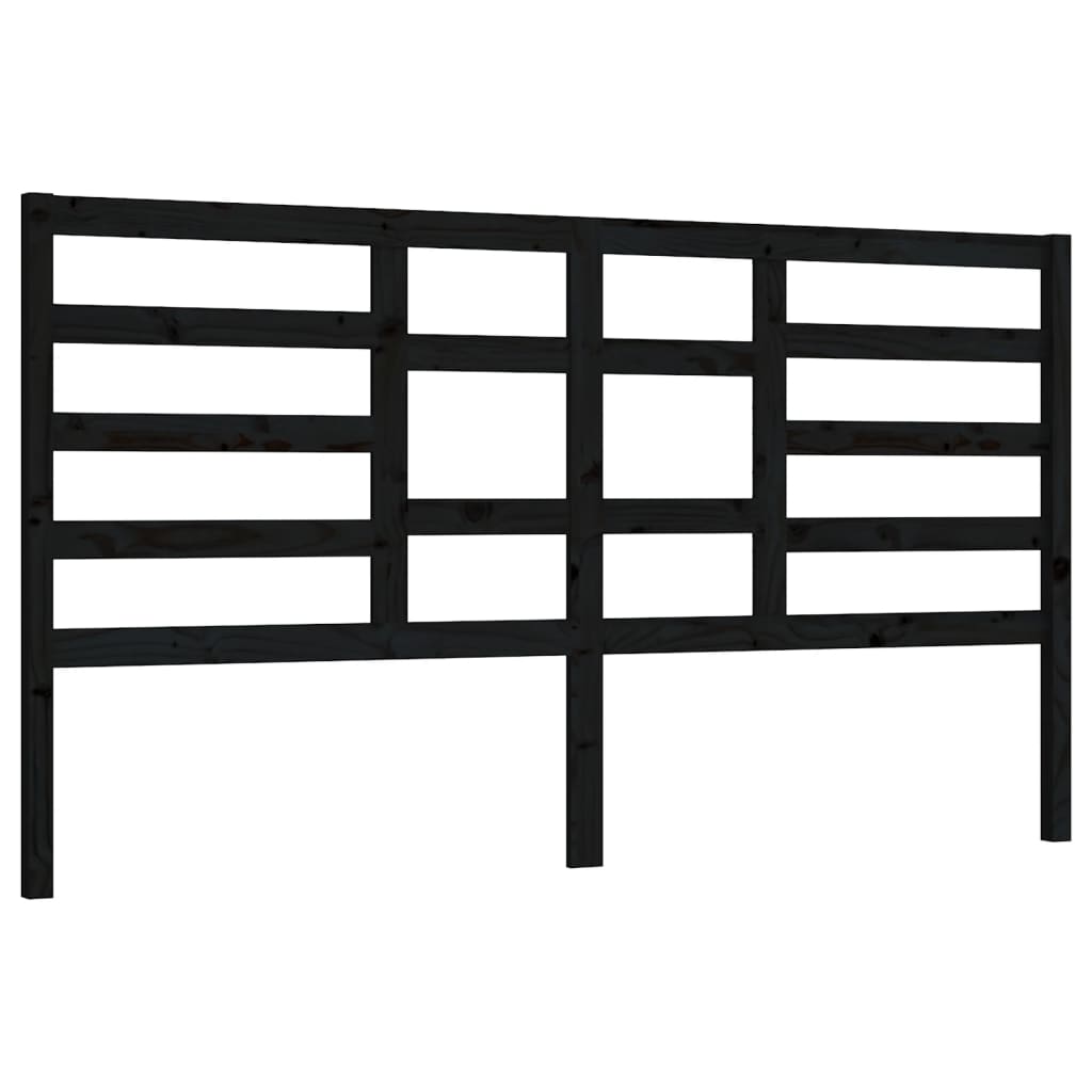 Hoofdbord 206X4X04 Cm Massief Grenenhout 206 x 104 cm Zwart