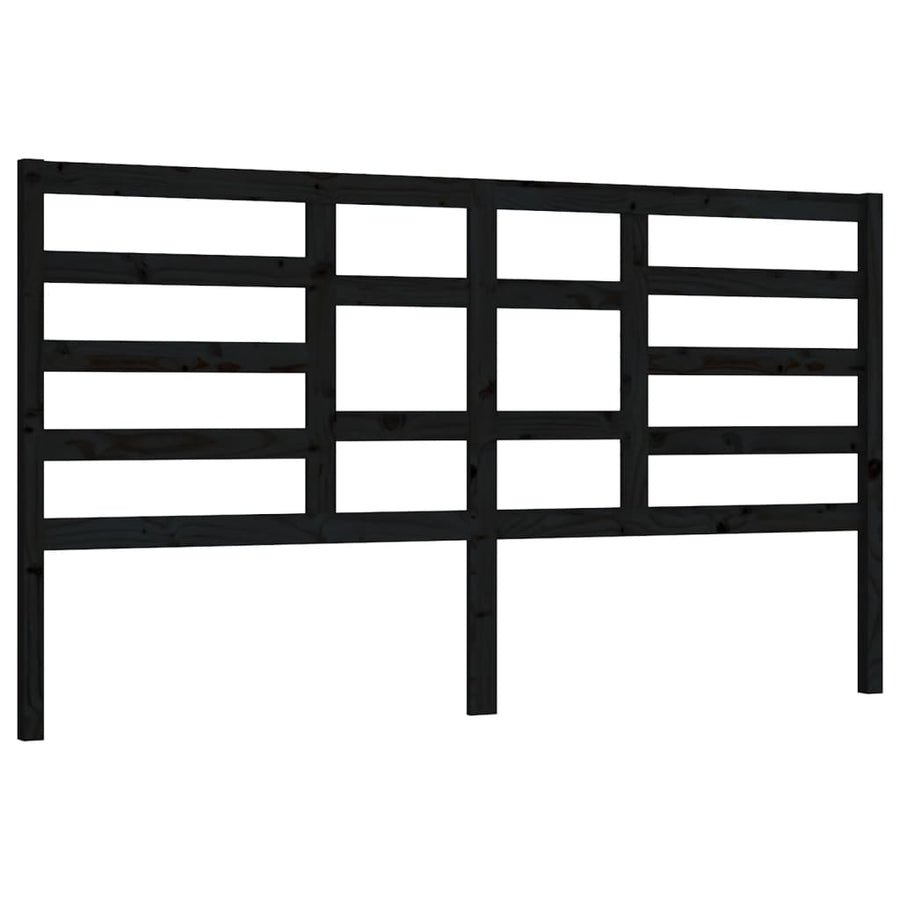 Hoofdbord 206X4X04 Cm Massief Grenenhout 206 x 104 cm Zwart