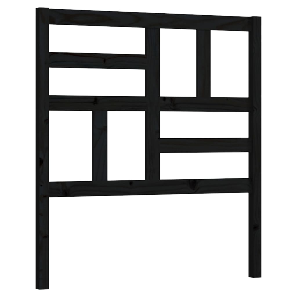 Hoofdbord 81x4x104 cm massief grenenhout zwart 81 x 104 cm Zwart