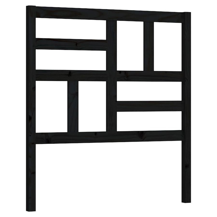 Hoofdbord 96x4x104 cm massief grenenhout zwart 96 x 104 cm Zwart