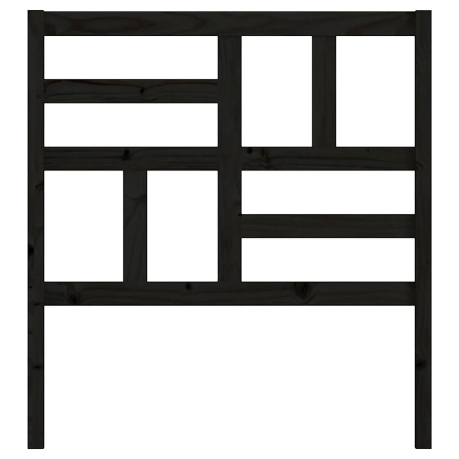 Hoofdbord 96x4x104 cm massief grenenhout zwart 96 x 104 cm Zwart