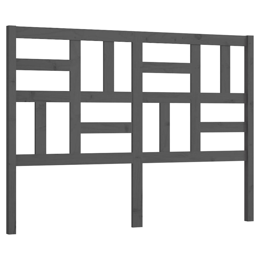 Hoofdbord 126x4x104 cm massief grenenhout grijs 126 x 104 cm Grijs