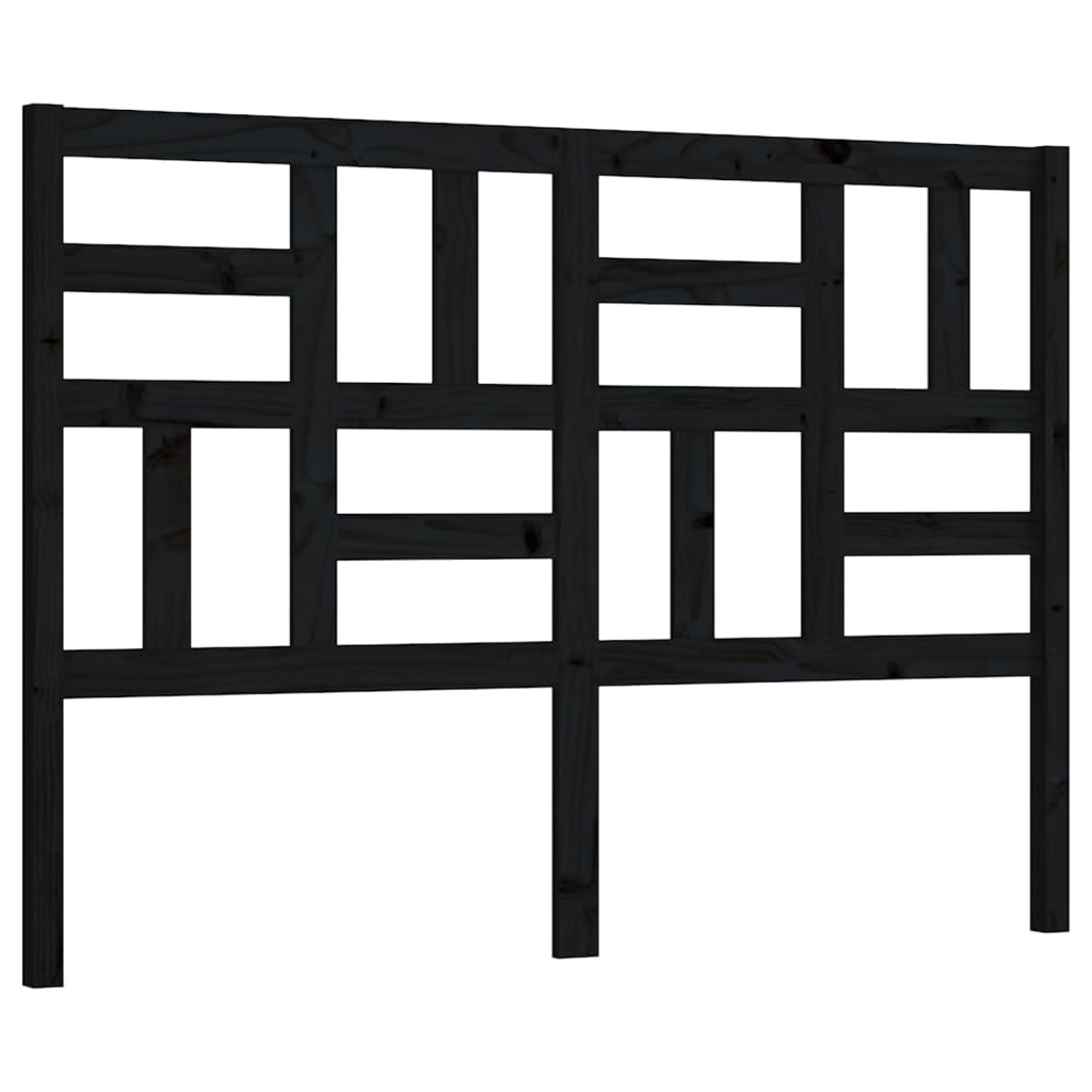 Hoofdbord 126x4x104 cm massief grenenhout zwart 126 x 104 cm Zwart