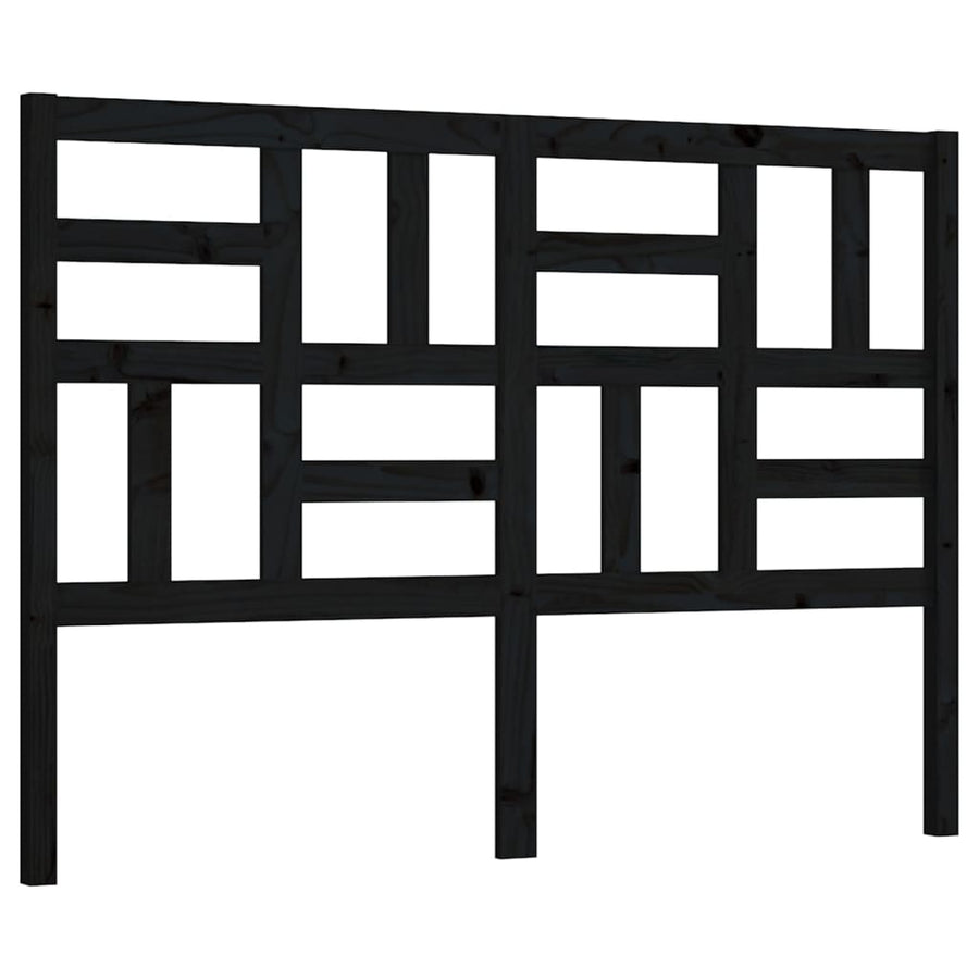 Hoofdbord 126x4x104 cm massief grenenhout zwart 126 x 104 cm Zwart