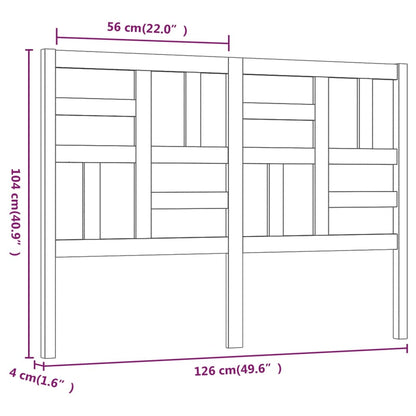 Hoofdbord 126x4x104 cm massief grenenhout zwart 126 x 104 cm Zwart