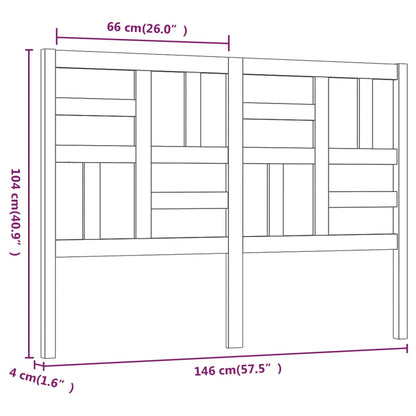 Hoofdbord 146X4X104 Cm Massief Grenenhout 146 x 104 cm Wit
