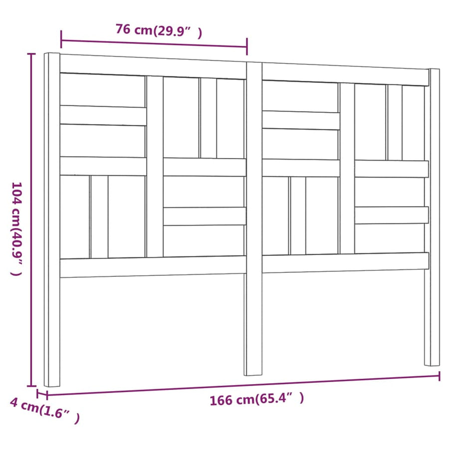 Hoofdbord 166X4X104 Cm Massief Grenenhout 166 x 104 cm Naturel