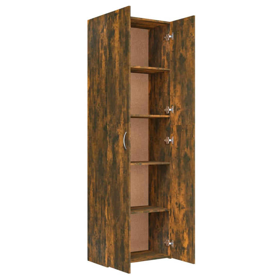 Kantoorkast 60X32X90 Cm Bewerkt Hout Kleurig Gerookt eiken