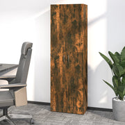 Kantoorkast 60x32x190 cm bewerkt hout gerookt eiken