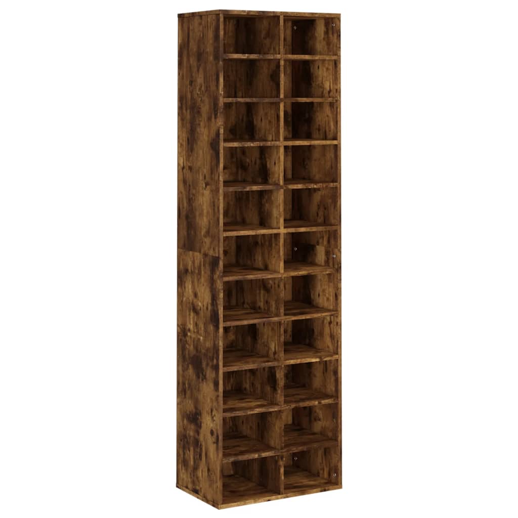 Schoenenkast 54X34X83 Cm Bewerkt Hout Kleurig Gerookt eiken