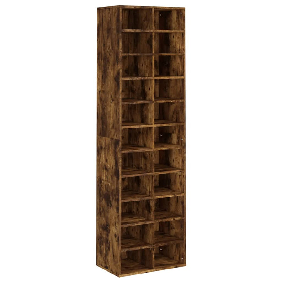Schoenenkast 54X34X83 Cm Bewerkt Hout Kleurig Gerookt eiken