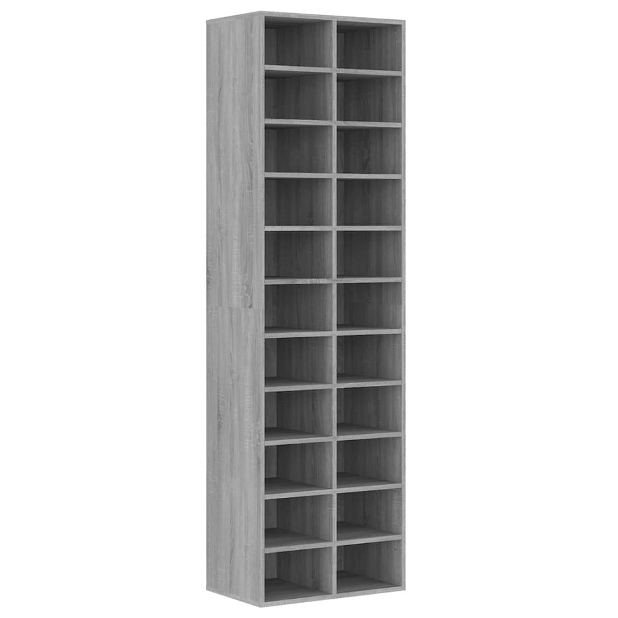 Schoenenkast 54X34X83 Cm Bewerkt Hout Eikenkleur Grijs sonoma