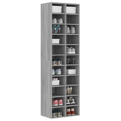 Schoenenkast 54X34X83 Cm Bewerkt Hout Eikenkleur Grijs sonoma