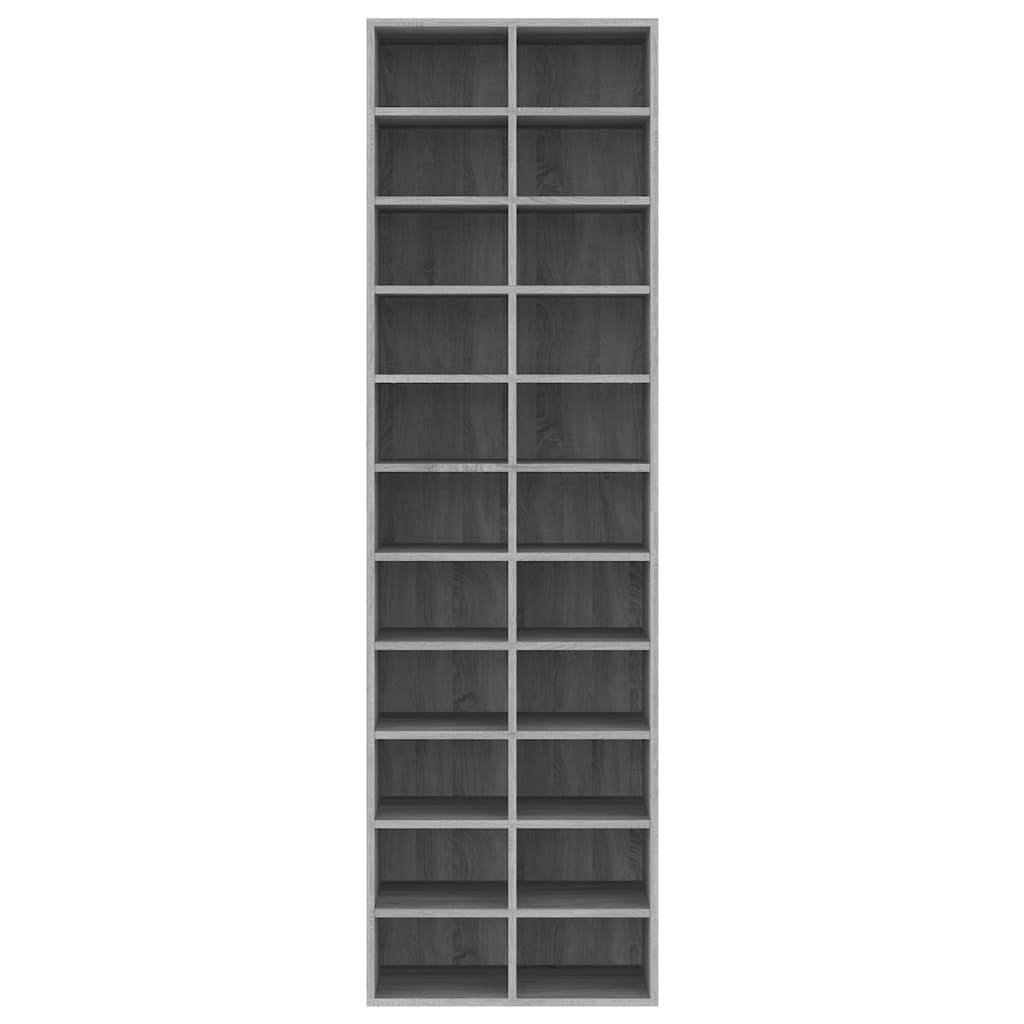 Schoenenkast 54X34X83 Cm Bewerkt Hout Eikenkleur Grijs sonoma