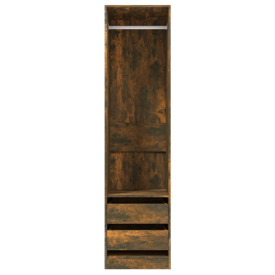 Kledingkast Met Lades Bewerkt Hout Gerookt Eiken 2 lades 50 x 50 x 200 cm