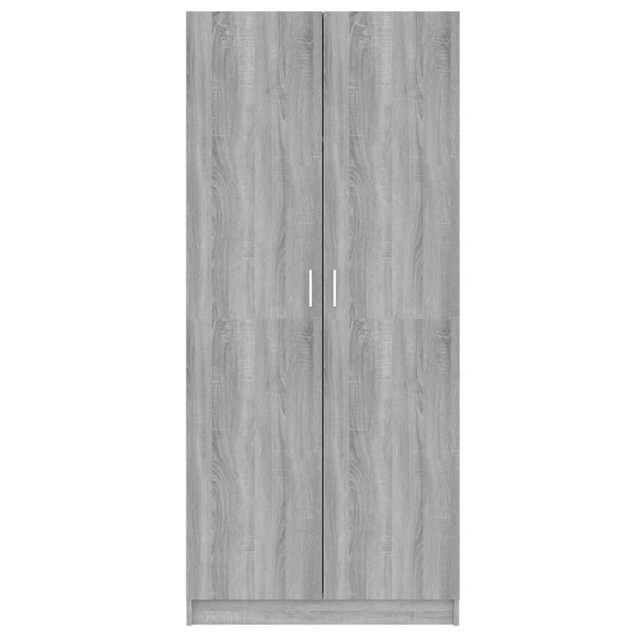 Kledingkast 80X52X80 Cm Bewerkt Hout Eikenkleurig Grijs sonoma