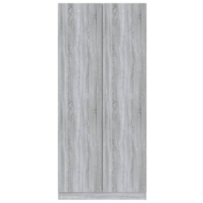 Kledingkast 90X52X200 Cm Bewerkt Hout Eikenkleurig Grijs sonoma