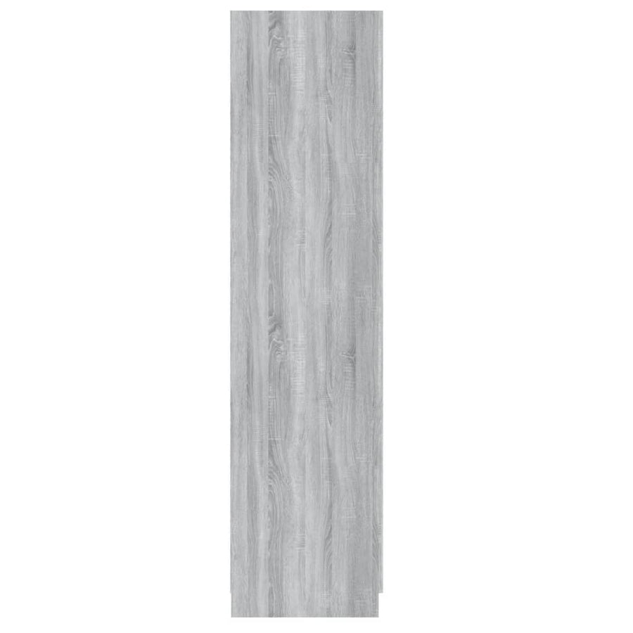 Kledingkast 90X52X200 Cm Bewerkt Hout Eikenkleurig Grijs sonoma