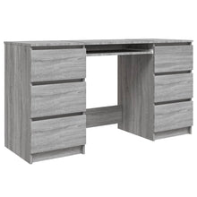 Bureau 140x50x77 cm bewerkt hout grijs sonoma eikenkleurig Grijs sonoma