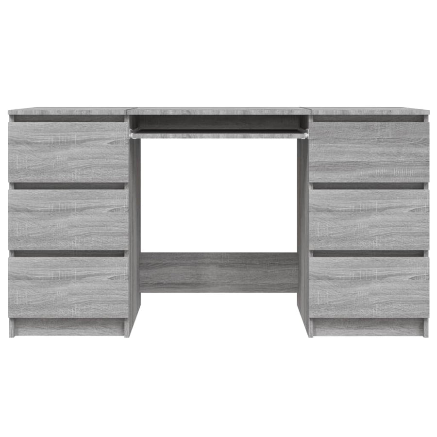 Bureau 140x50x77 cm bewerkt hout grijs sonoma eikenkleurig Grijs sonoma
