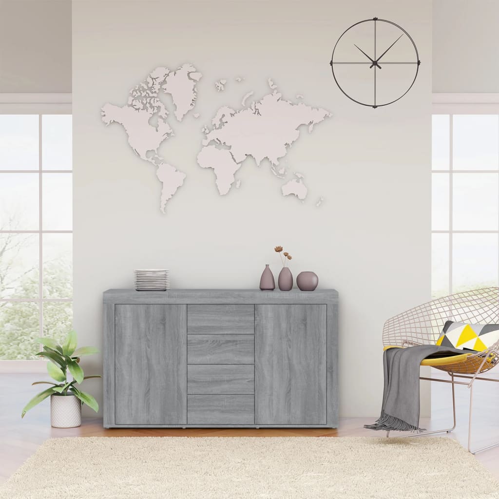 Dressoir 120x36x69 cm bewerkt hout grijs sonoma eikenkleurig