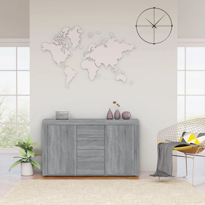 Dressoir 120x36x69 cm bewerkt hout grijs sonoma eikenkleurig