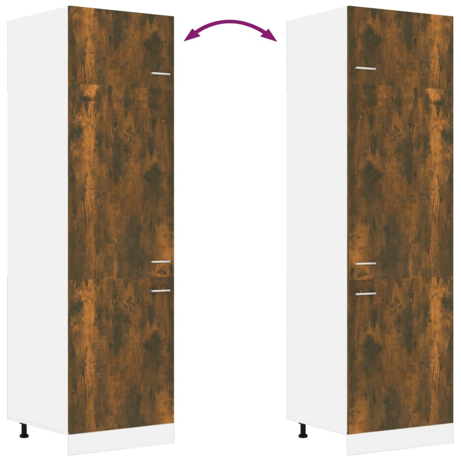 Koelkast Lyonkast Lyon 60x57x207 cm bewerkt hout gerookt eikenkleurig