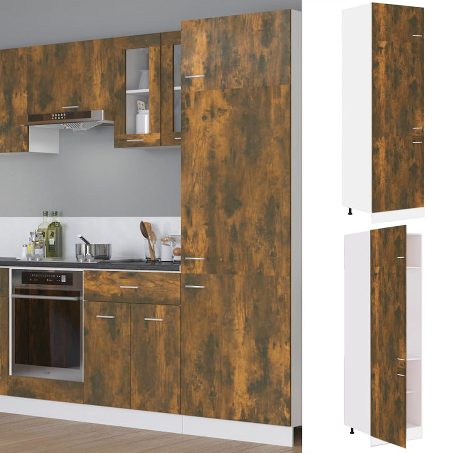 Koelkast Lyonkast Lyon 60x57x207 cm bewerkt hout gerookt eikenkleurig