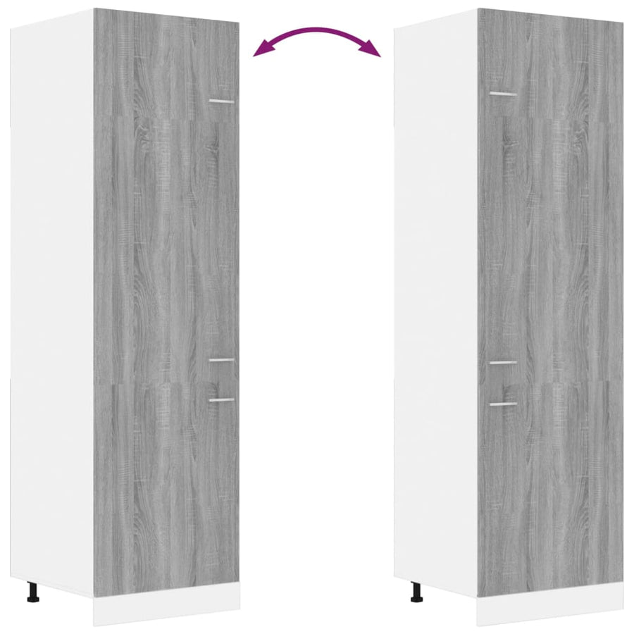 Koelkast Lyonkast Lyon 60x57x207 cm bewerkt hout grijs sonoma eikenkleur