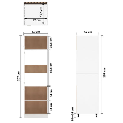 Koelkast Lyonkast Lyon 60x57x207 cm bewerkt hout grijs sonoma eikenkleur