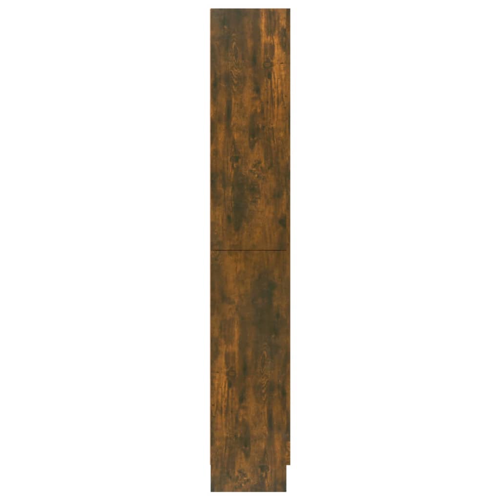 Vitrinekast 82,5x30,5x185,5 cm bewerkt hout gerookt eikenkleur 82.5 x 30.5 x 185.5 cm Gerookt eiken