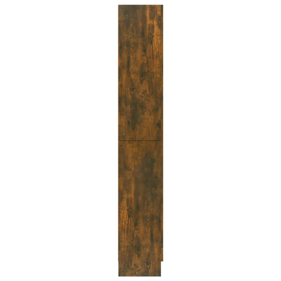 Vitrinekast 82,5x30,5x185,5 cm bewerkt hout gerookt eikenkleur 82.5 x 30.5 x 185.5 cm Gerookt eiken
