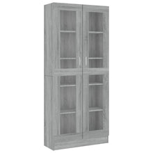 Vitrinekast 82,5x30,5x185,5 cm bewerkt hout grijs sonoma eiken 82.5 x 30.5 x 185.5 cm Grijs sonoma