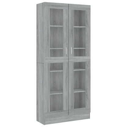 Vitrinekast 82,5x30,5x185,5 cm bewerkt hout grijs sonoma eiken 82.5 x 30.5 x 185.5 cm Grijs sonoma