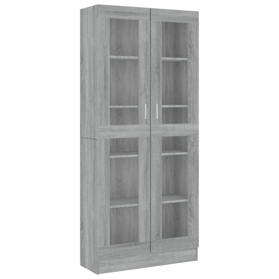 Vitrinekast 82,5x30,5x185,5 cm bewerkt hout grijs sonoma eiken 82.5 x 30.5 x 185.5 cm Grijs sonoma