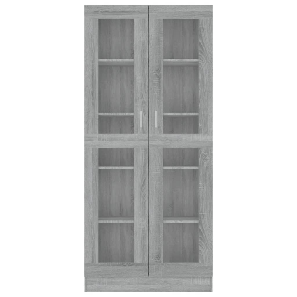 Vitrinekast 82,5x30,5x185,5 cm bewerkt hout grijs sonoma eiken 82.5 x 30.5 x 185.5 cm Grijs sonoma