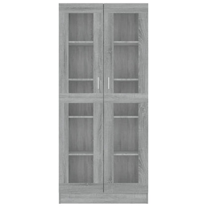 Vitrinekast 82,5x30,5x185,5 cm bewerkt hout grijs sonoma eiken 82.5 x 30.5 x 185.5 cm Grijs sonoma