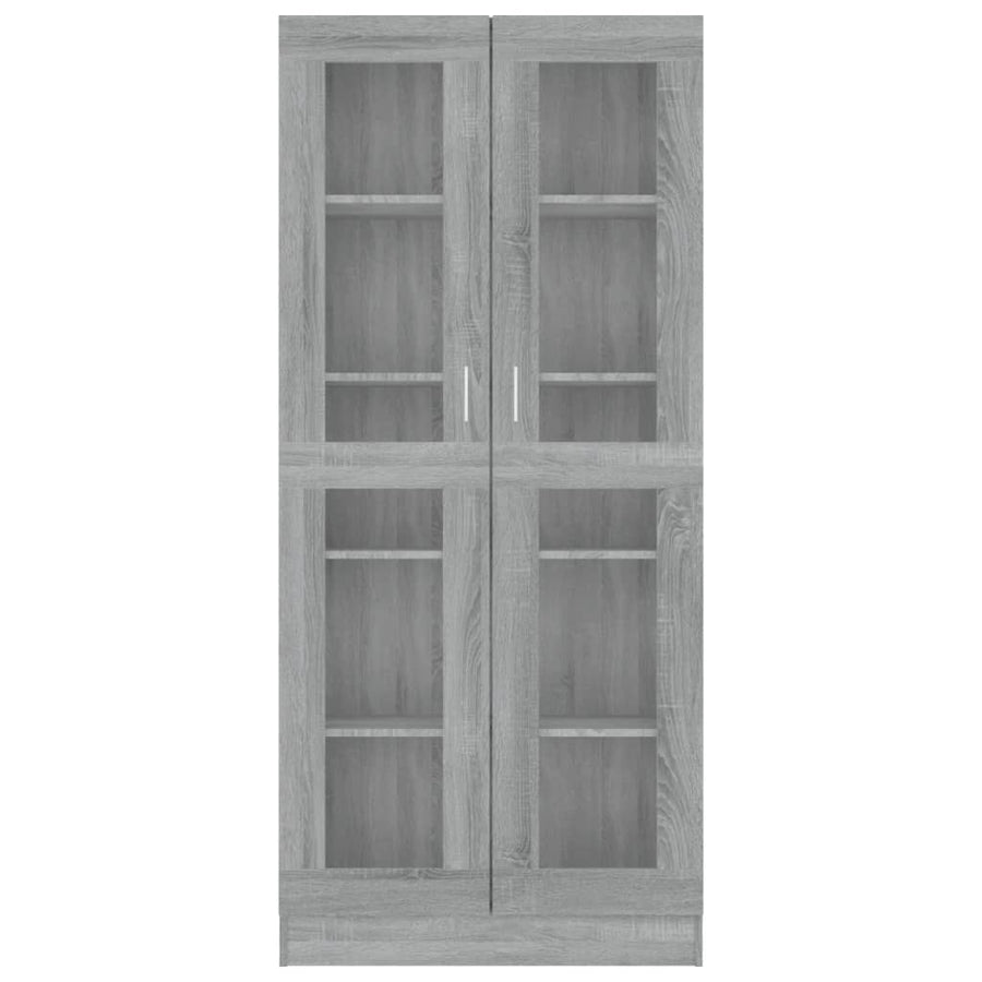 Vitrinekast 82,5x30,5x185,5 cm bewerkt hout grijs sonoma eiken 82.5 x 30.5 x 185.5 cm Grijs sonoma