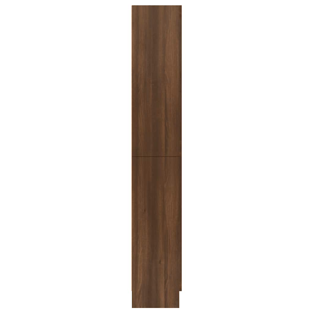 Vitrinekast 82,5x30,5x185 cm bewerkt hout bruin eikenkleur