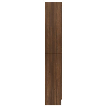 Vitrinekast 82,5x30,5x185 cm bewerkt hout bruin eikenkleur